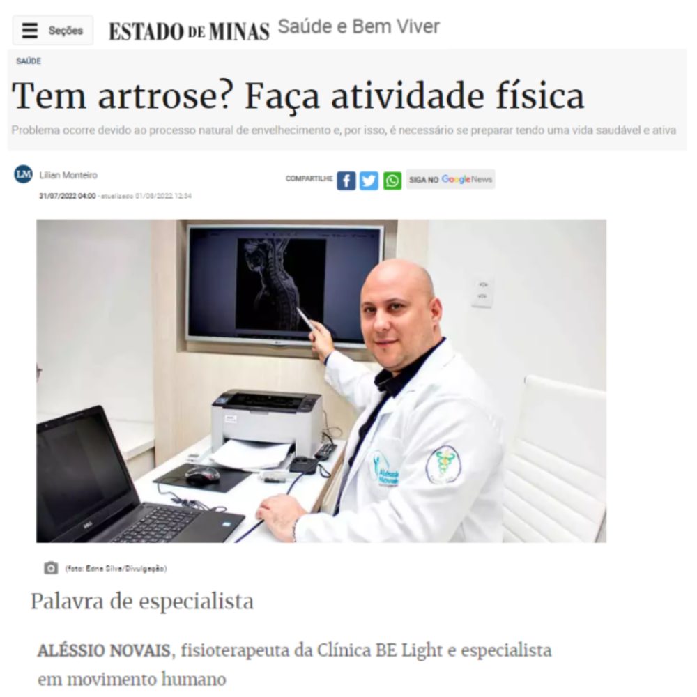Registro da participação de Dr. Aléssio Novais em Estado de Minas